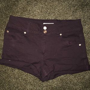 Maroon jean shorts